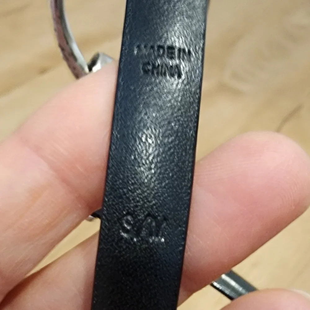 VTG Ralph Lauren Black Italian Leather Skinny O-Ring Belt S/M Equestrian Luxury - Picture 3 of 7